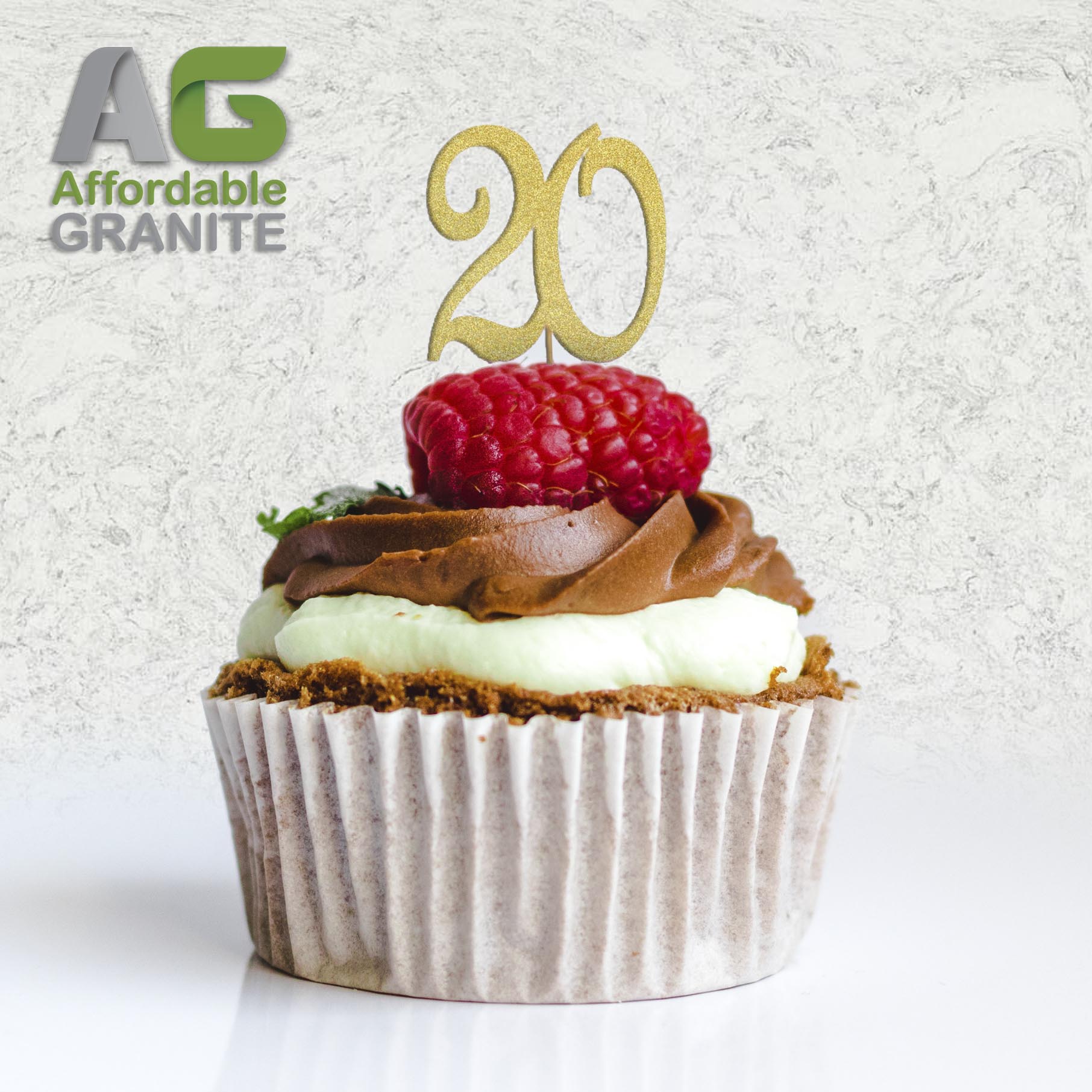 20th birthday affordable granite kitchen worktops AG logo 20 years