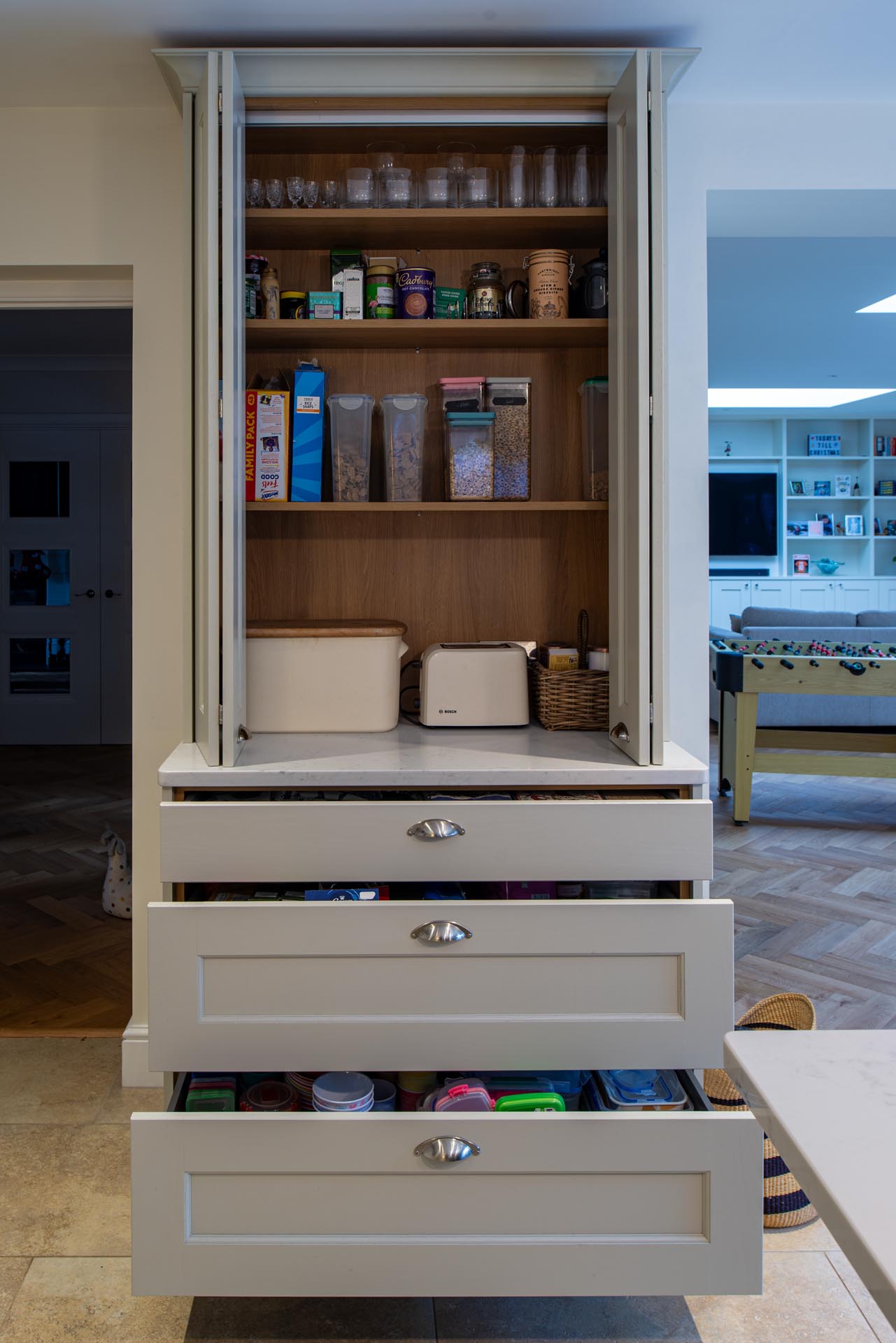 AG Carrara Paragon Designs Affordable Granite Oxshott bespoke pantry cupboard