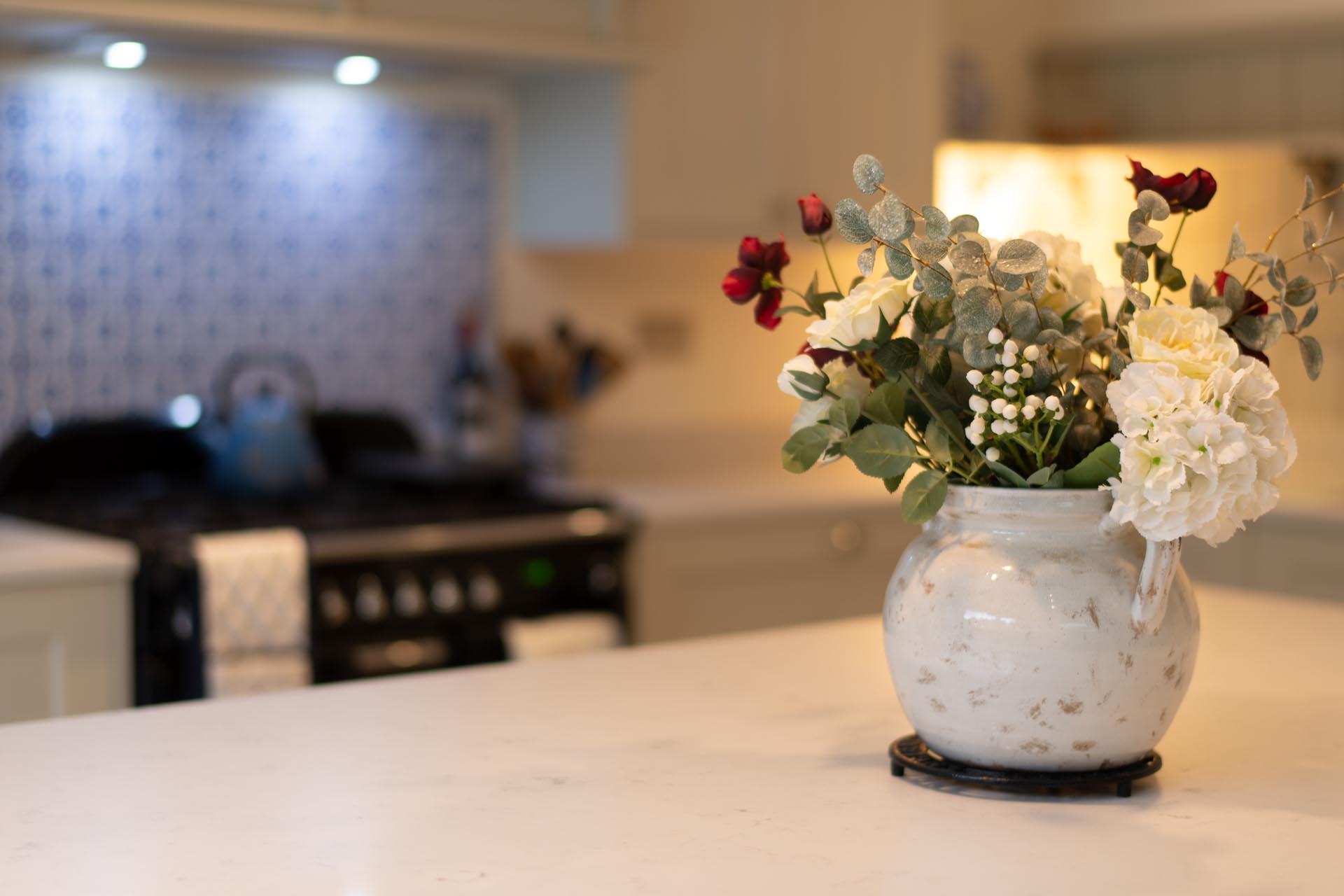 Poncy view over island AG Carrara Paragon Designs Affordable Granite Oxshott 122634-2 b