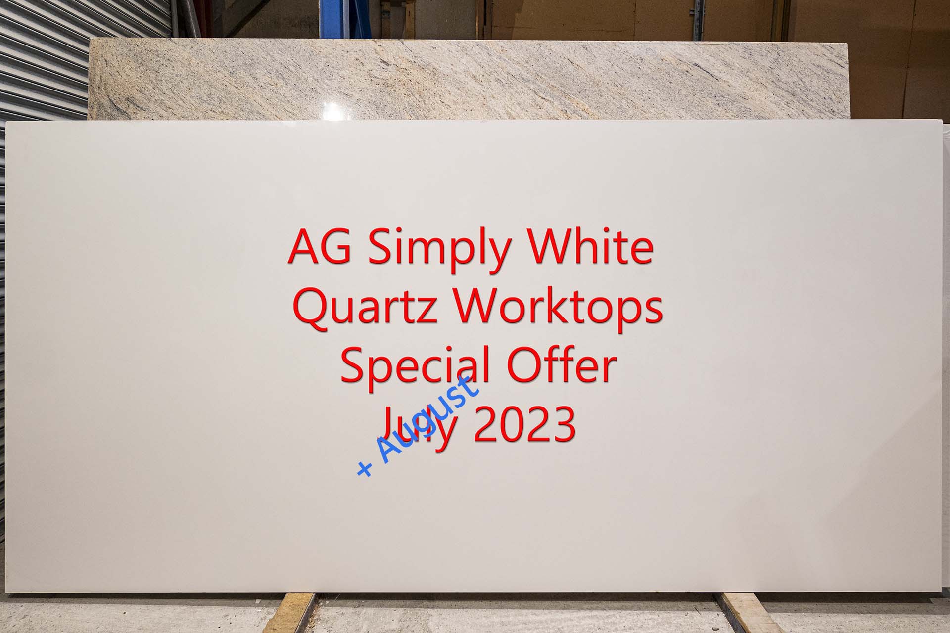 G Simply White Quartz worktops slab view special offer