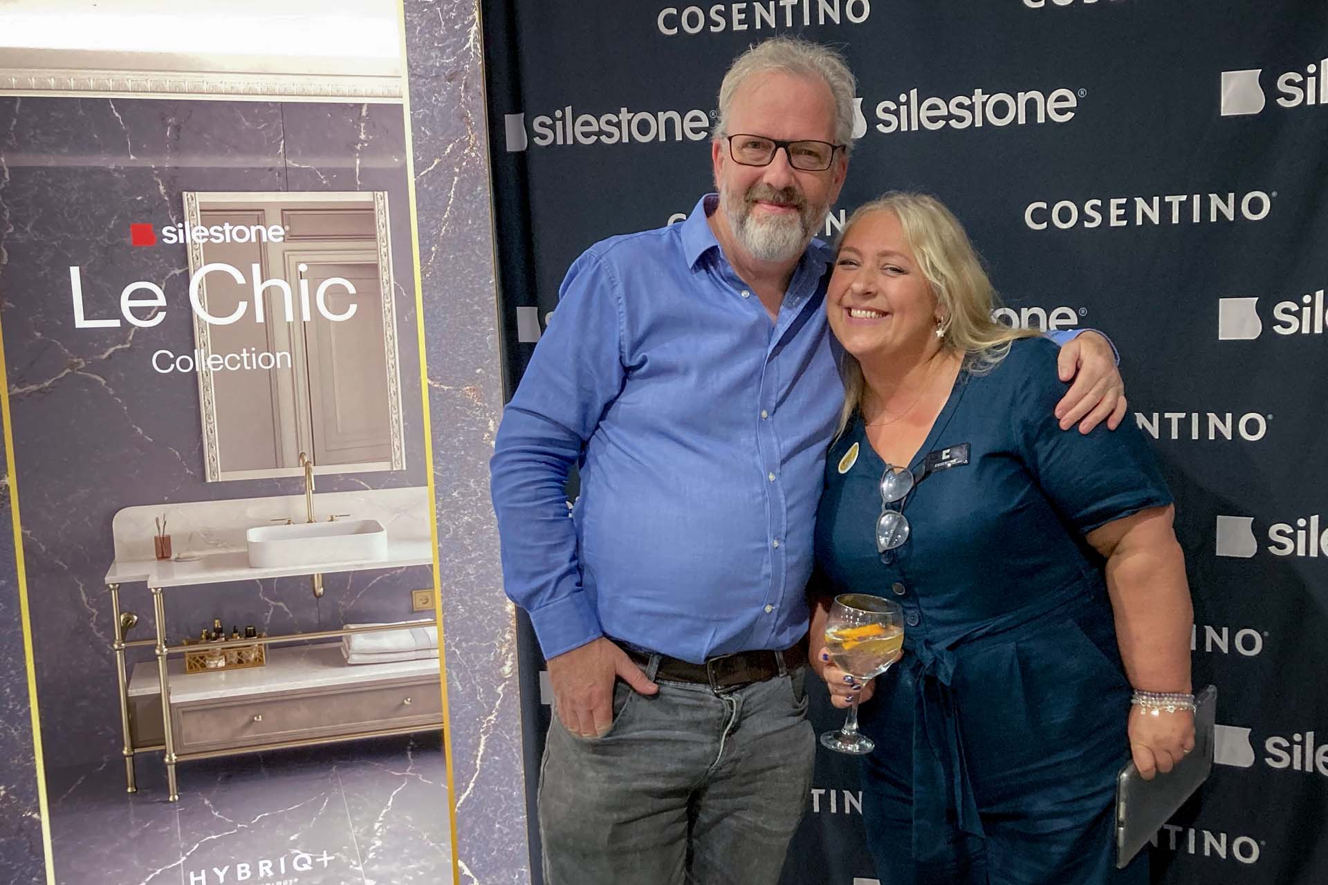 Andrew and Claire at Silestone Le Chic launch quartz worktops and granite worktops