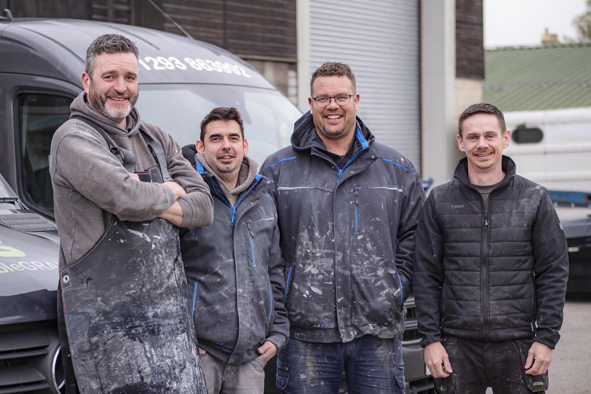 Ben Scott Dave Jon stonemasons granite worktop fitters sponsored walk macmillan mighty hike