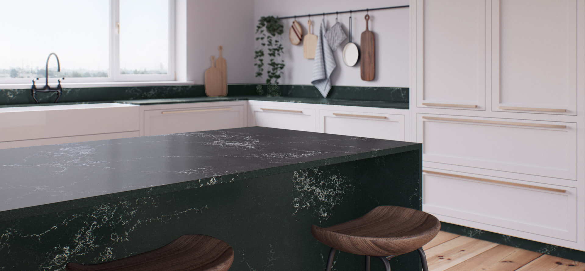 Caesarstone empira black kitchen worktops 2