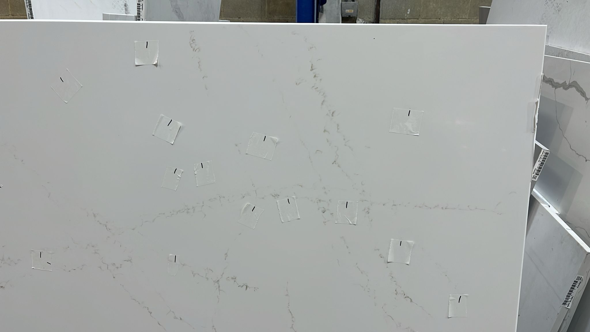 Dot issues marked up slab image
