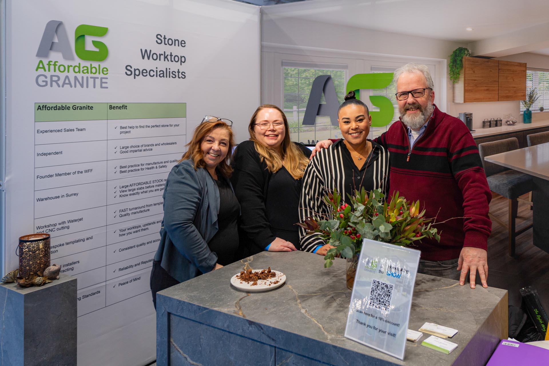 Homebuilding Renovating Show Jan 2025 Farnborough 171032 a The SAG worktops team at the show Homebuilding Renovating Show Jan 2025 Farnborough