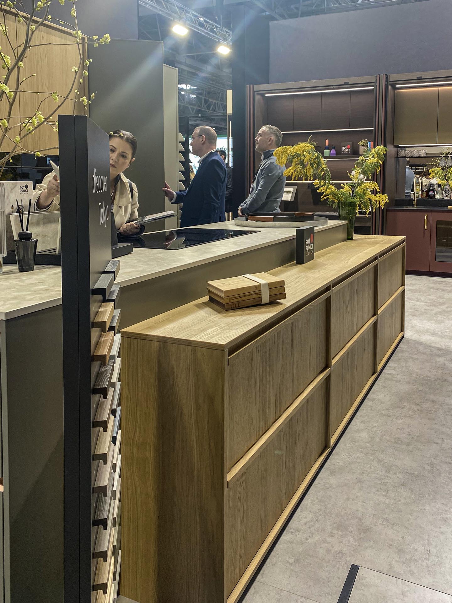Rot Punkt kitchen display at KBB 2026 Granite and quartz worktops