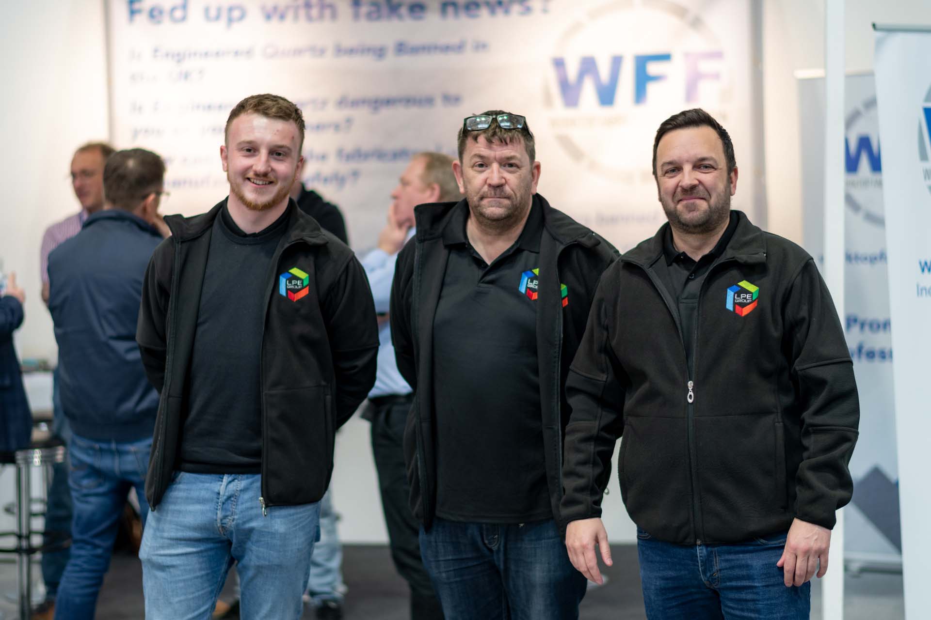 Dan Down, Dean Bell and Carl Starkey, three of the team from LPE Group, sponsors of the WFF