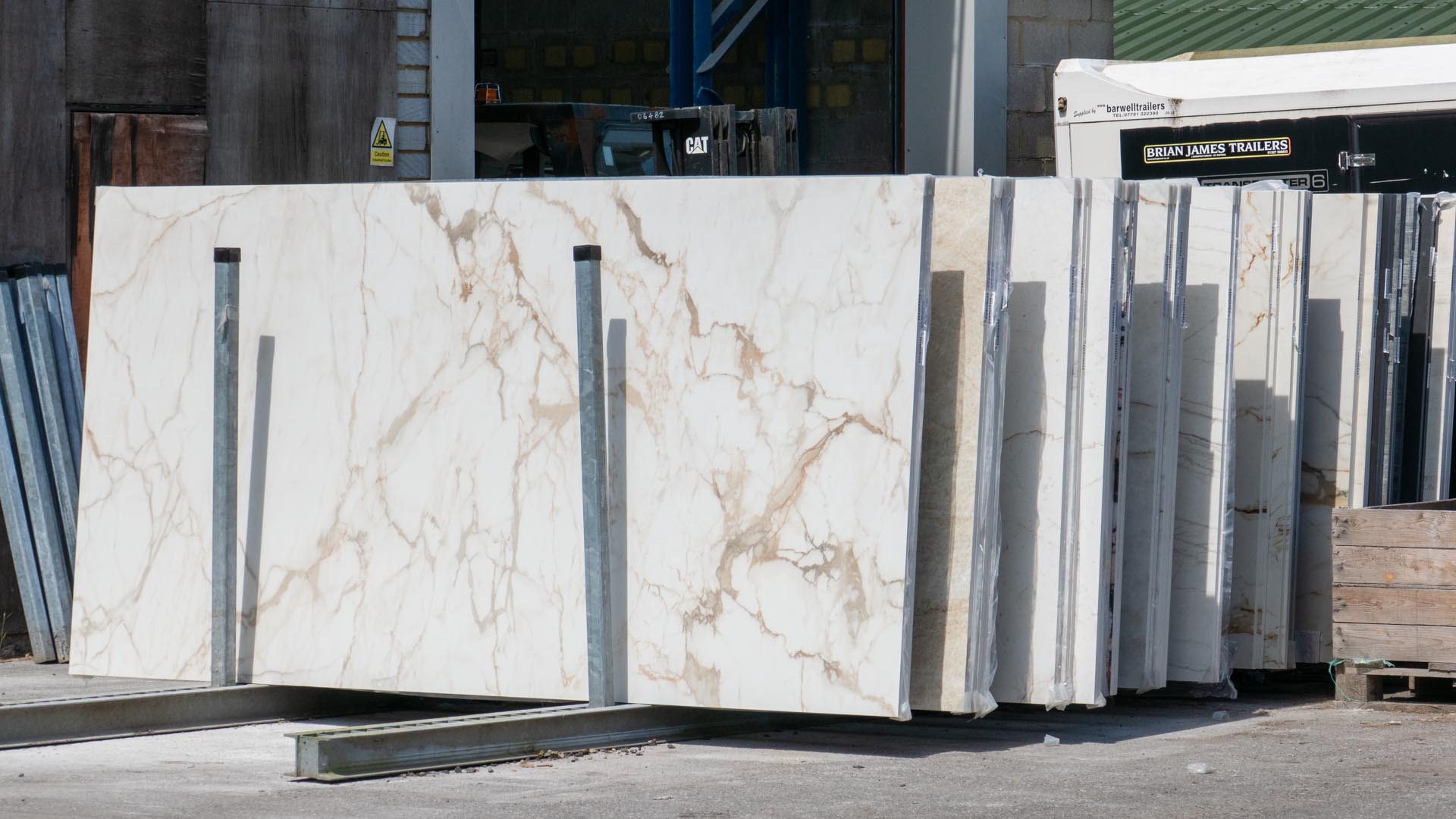 Lamar ceramic slabs in the Affordable Granite yard Lamar ceramic slabs in the Affordable Granite yard