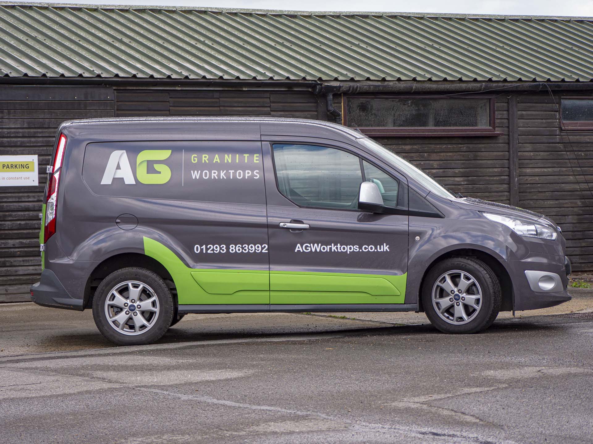 AG Worktops affordable granite vans new logo new name design templator's van