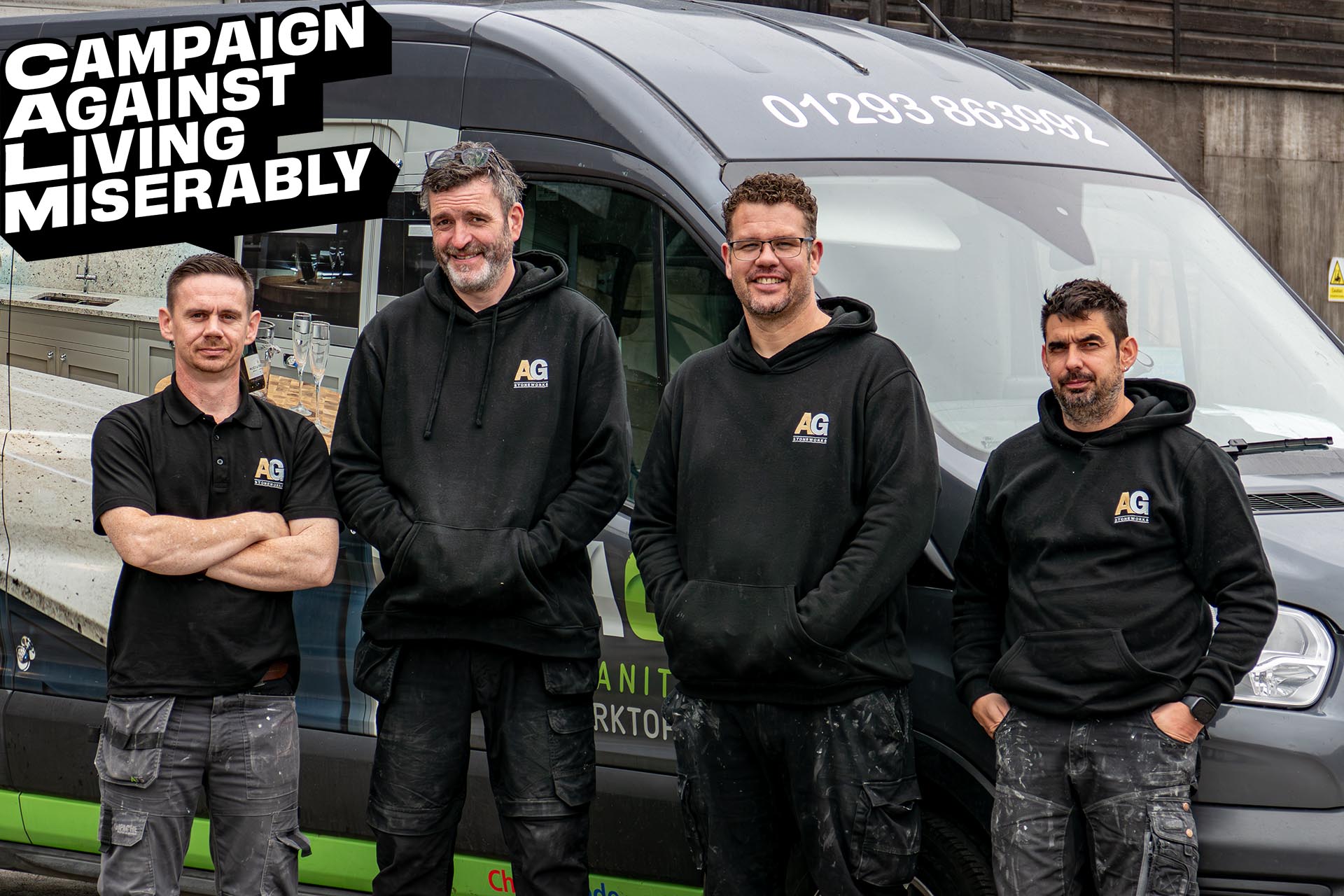 Sponsored granite fitters walk for CALM suicide prevention