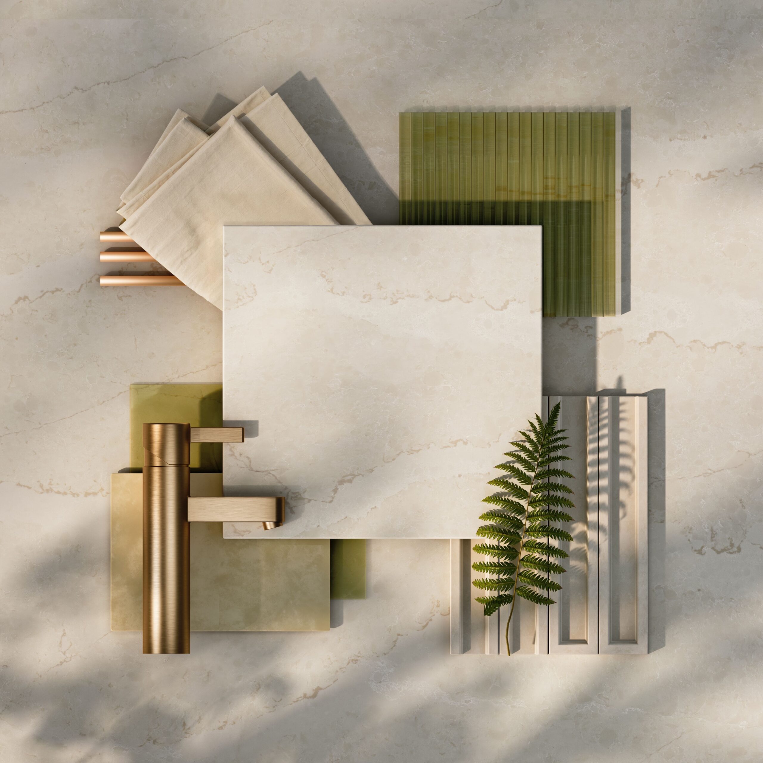 Mood Board. Calacatta Tova Moodboard image featuring Silestone Calacatta Tova