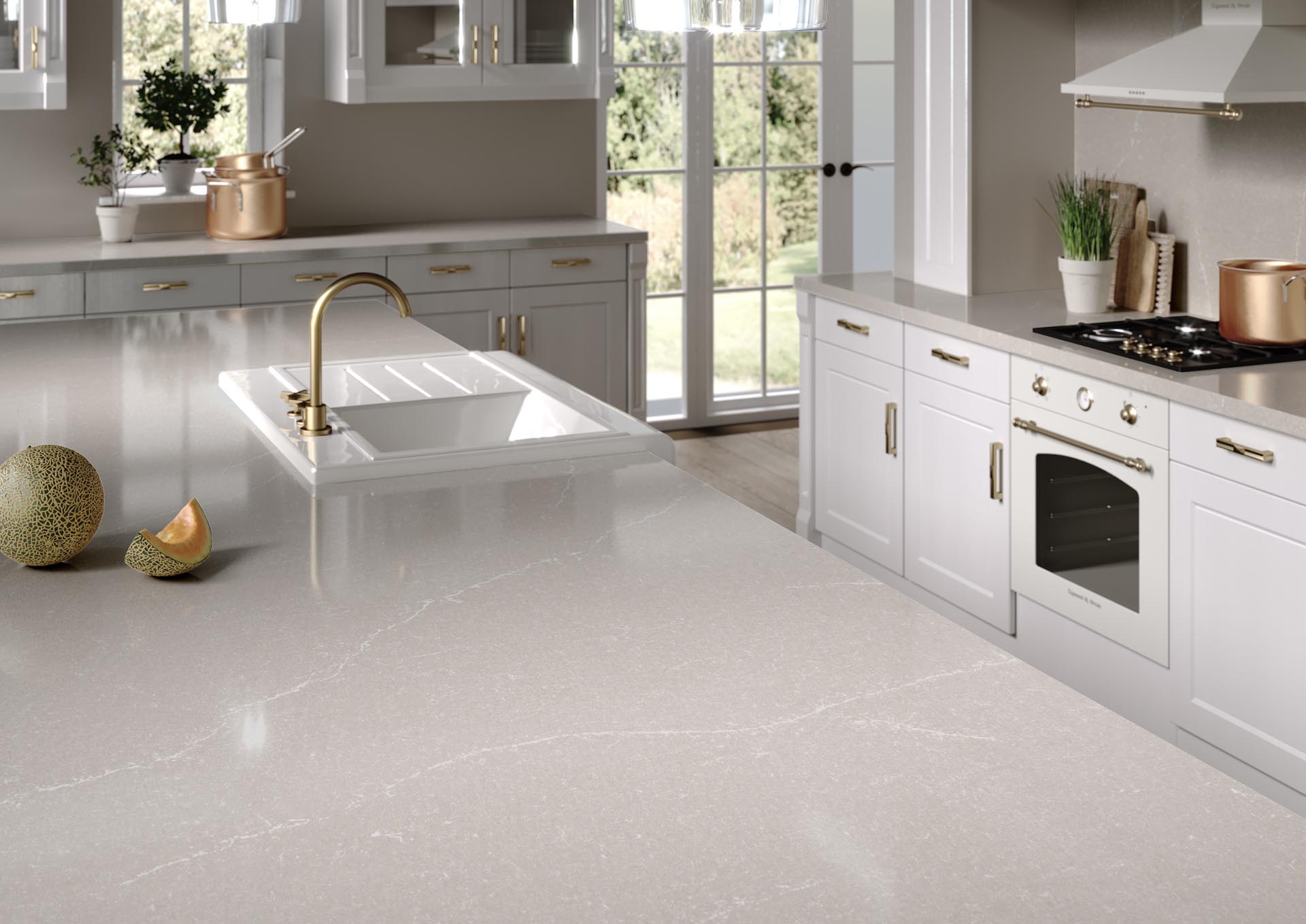 Silestone Desert Silver quartz worktops 203645