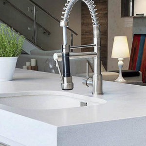 Silestone white storm build up mitring Silestone white storm build up mitring