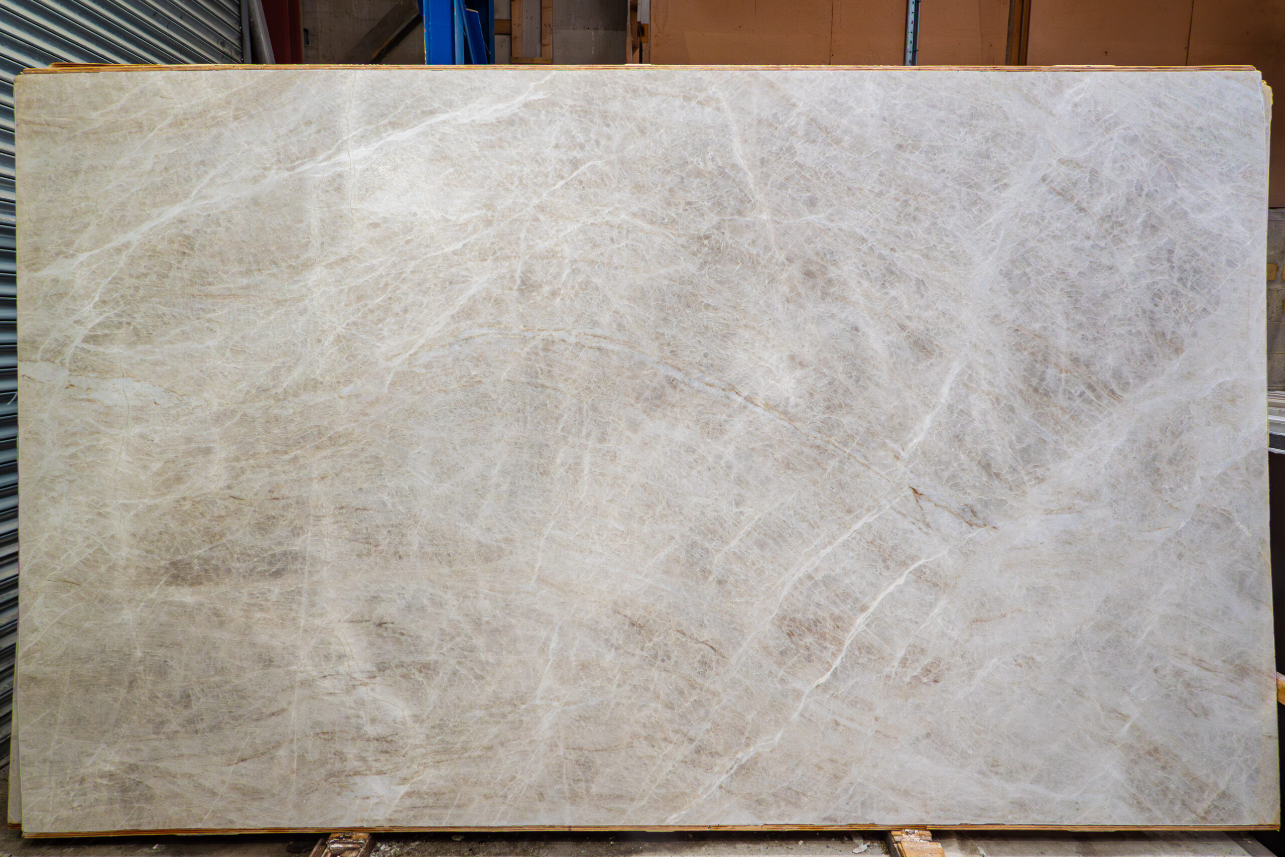 Slab image of Taj Mahal Satinato Quartzite from Cullifords.