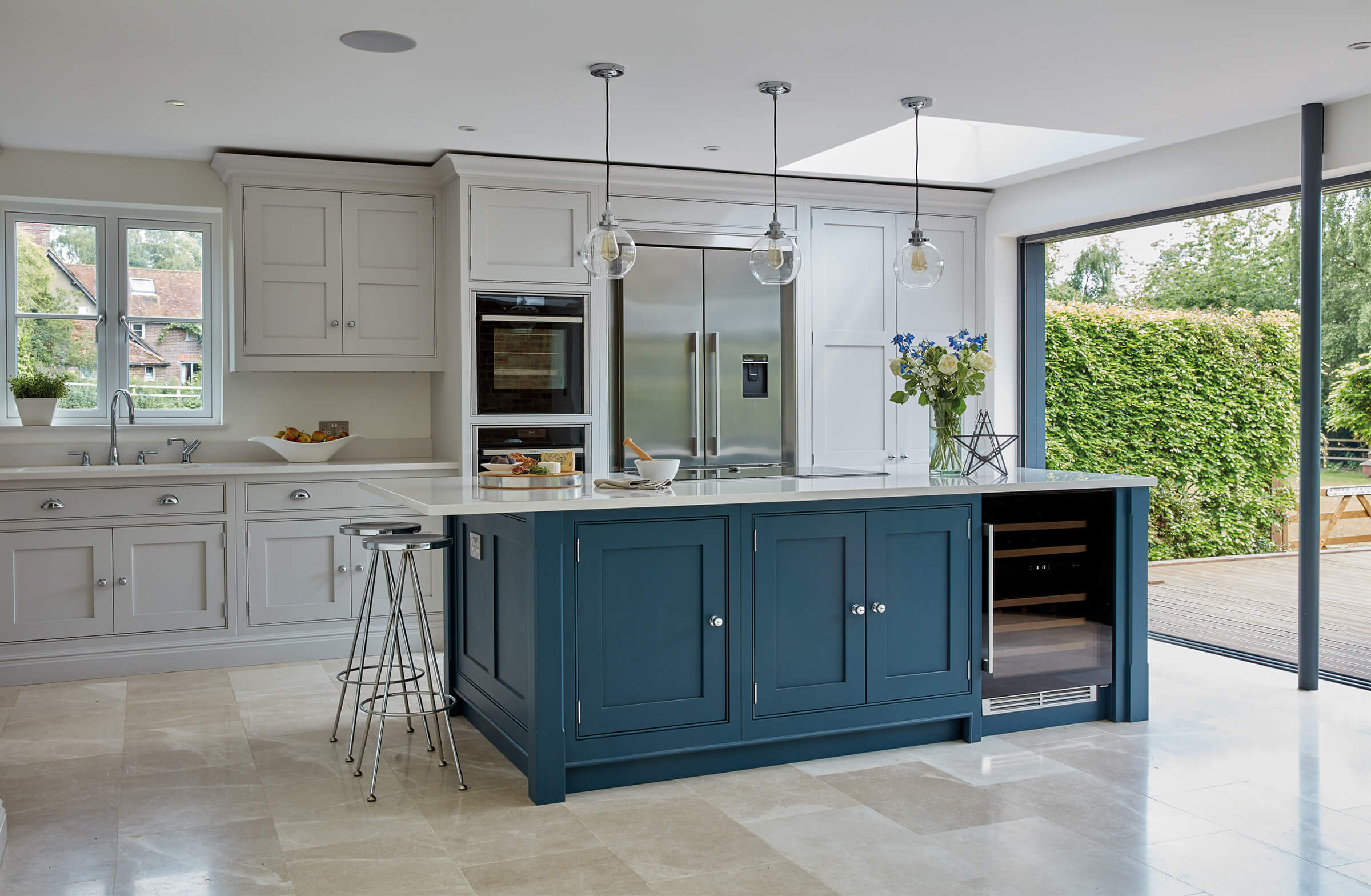 Tom howley Tansy and Navy blue kitchen
