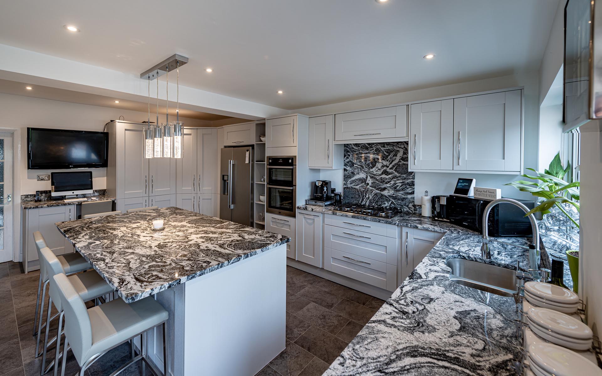 Cosmic White Granite Worktops and kitchen island, Redhill Surrey Cosmic White Granite Worktops and kitchen island, Redhill Surrey