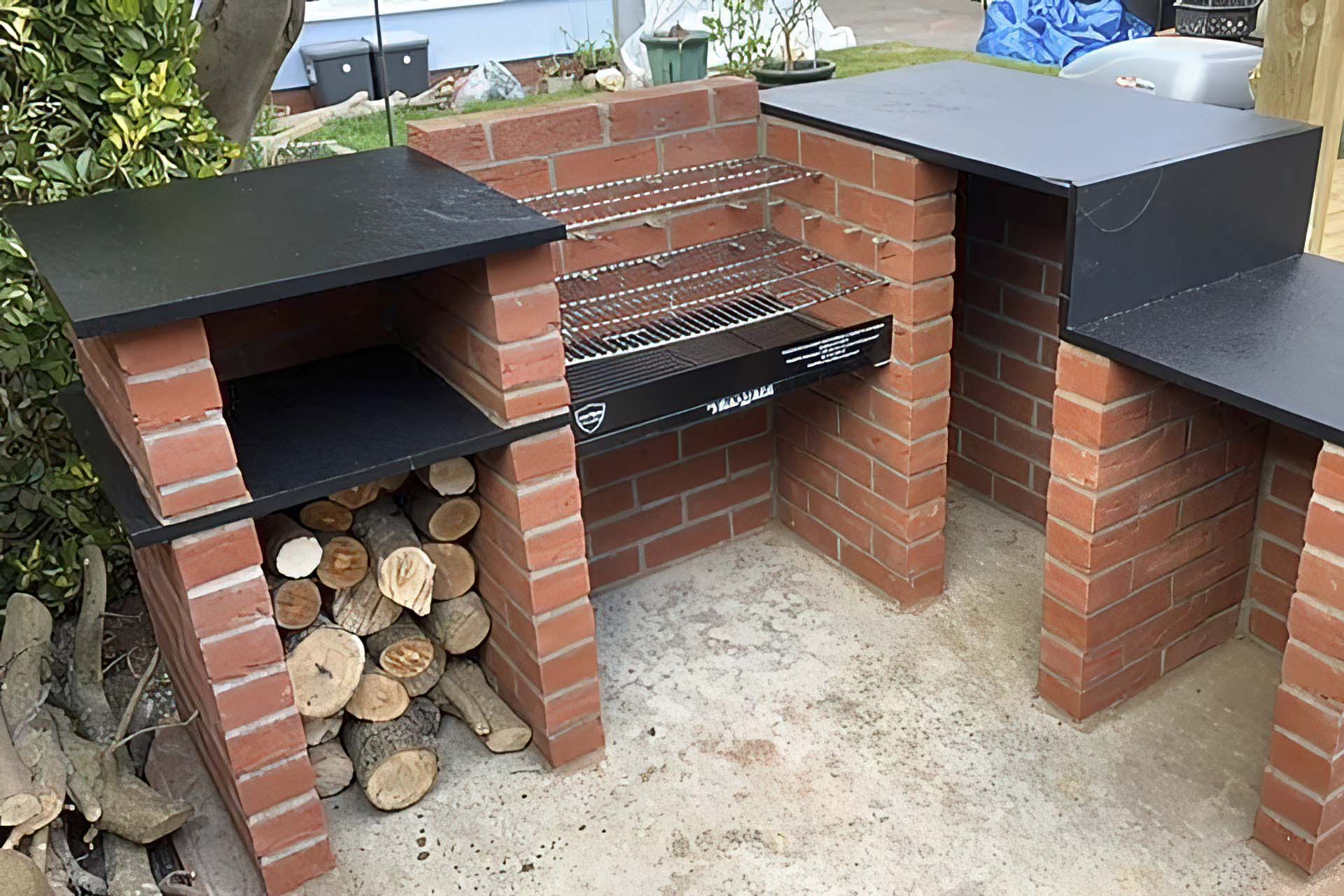 black knight barbecue with solid stone worktops a