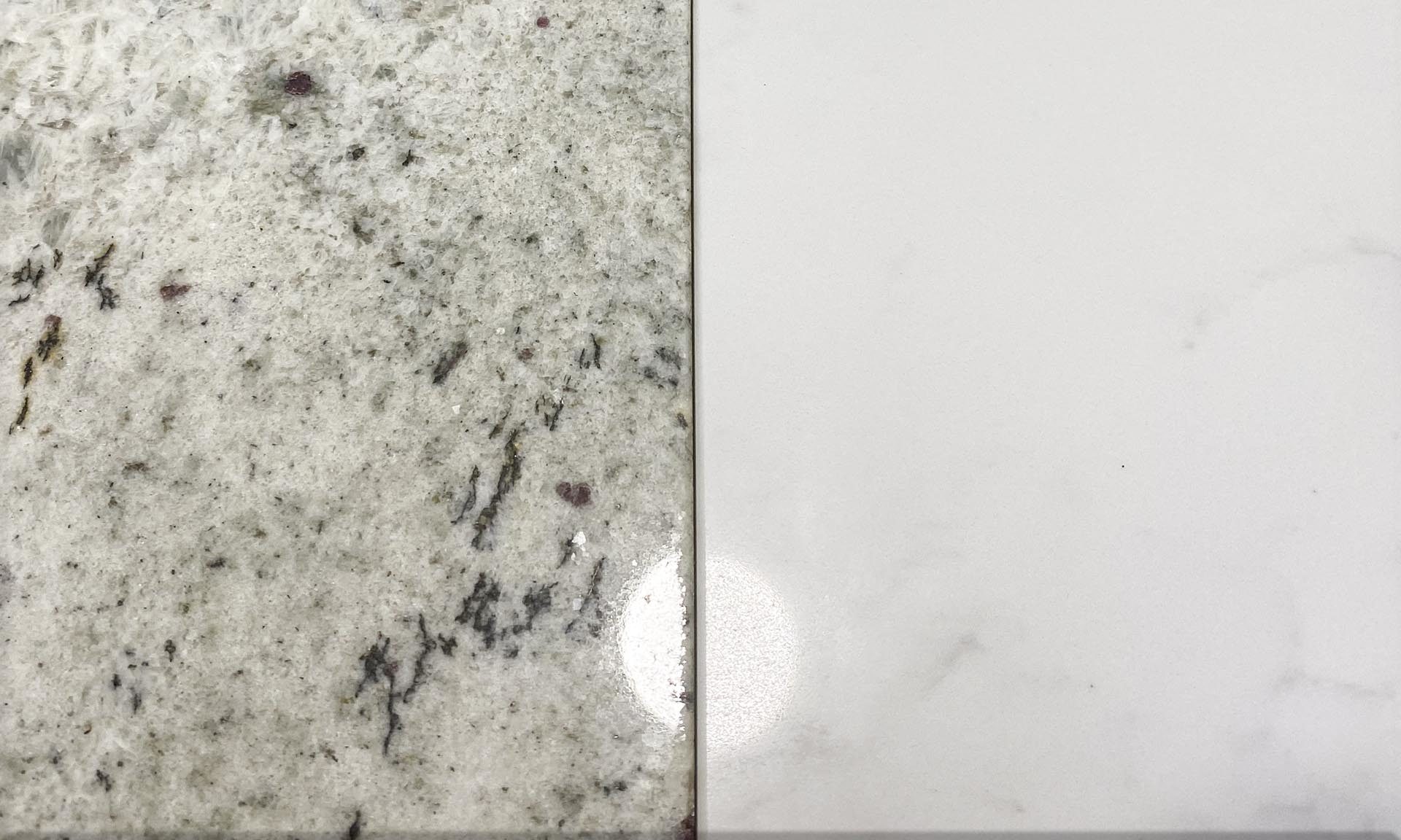 Colonial White and AG Carrara Colonial White and AG Carrara Quartz
