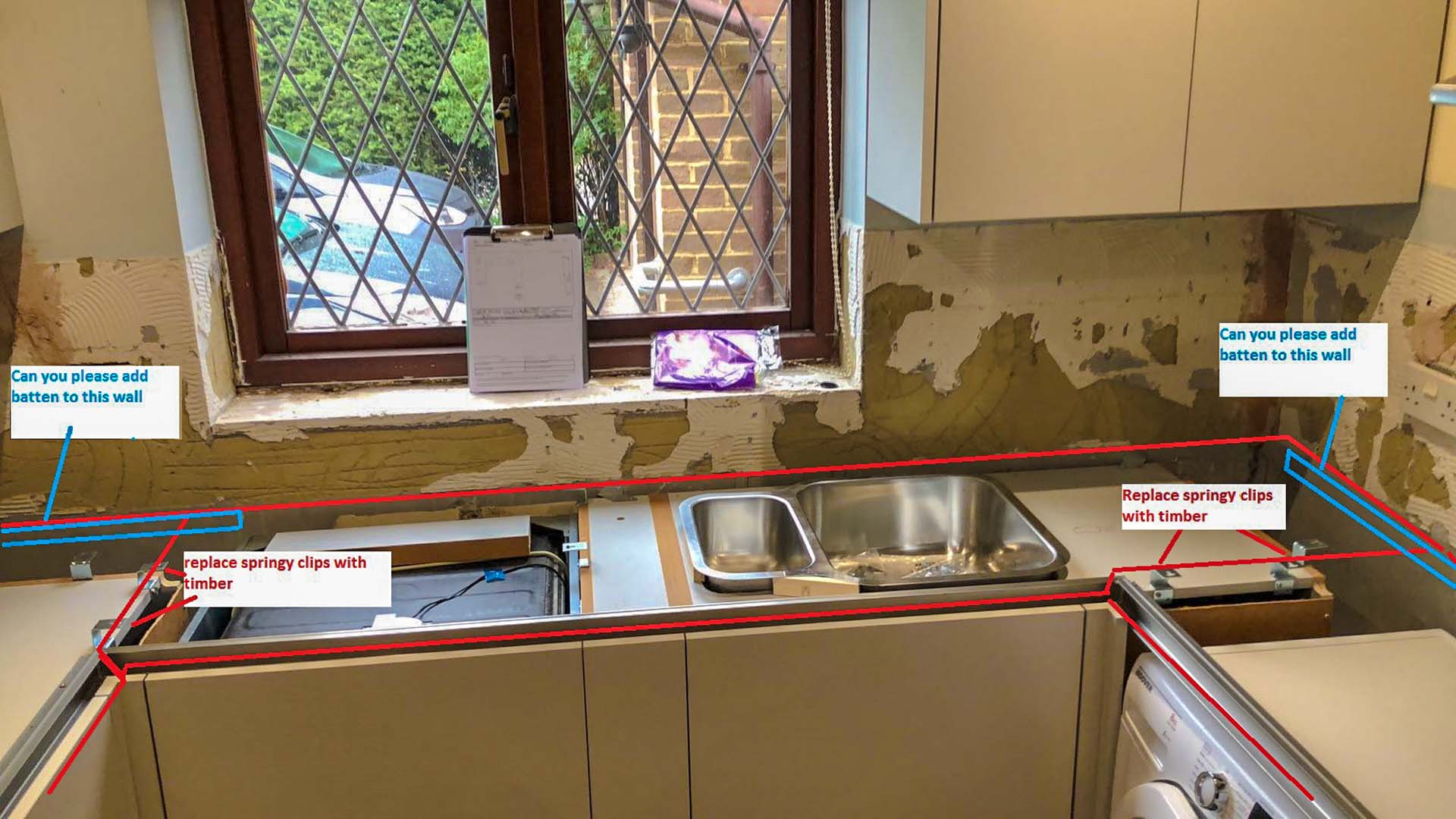 quartz granite worktops kitchen unit support Greatrex Kitchen Support Issues (2)-a