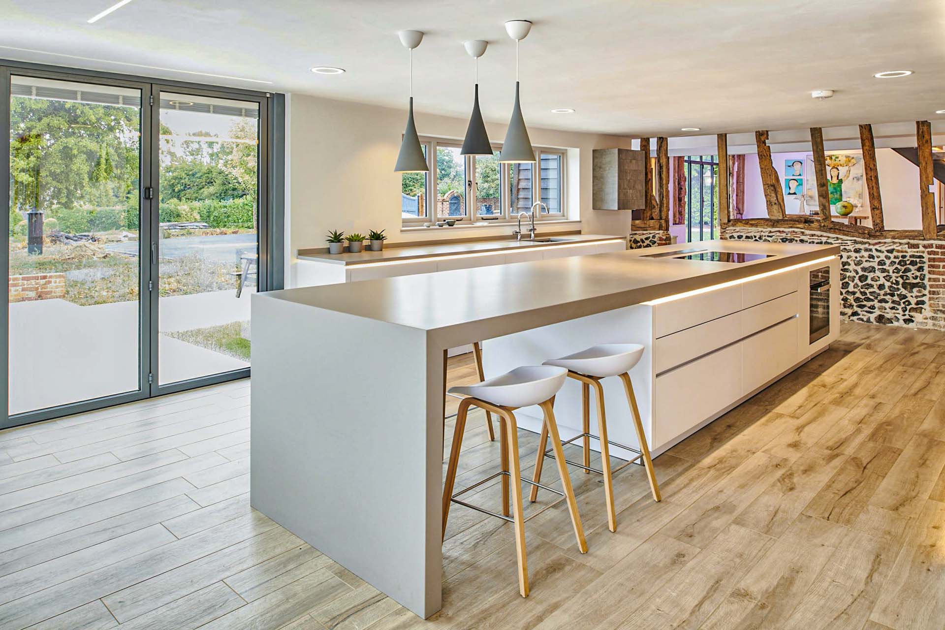 silestone kensho waterfall island mitred build up