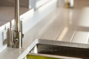 tap behind sink Silestone Blanco Stellar Horsham Sussex