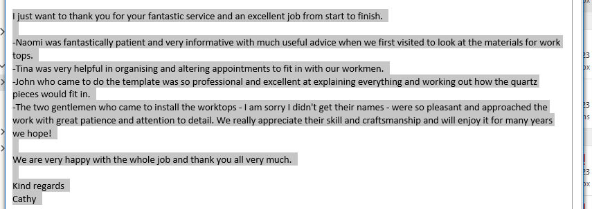 Guildford quartz worktops review April 2023